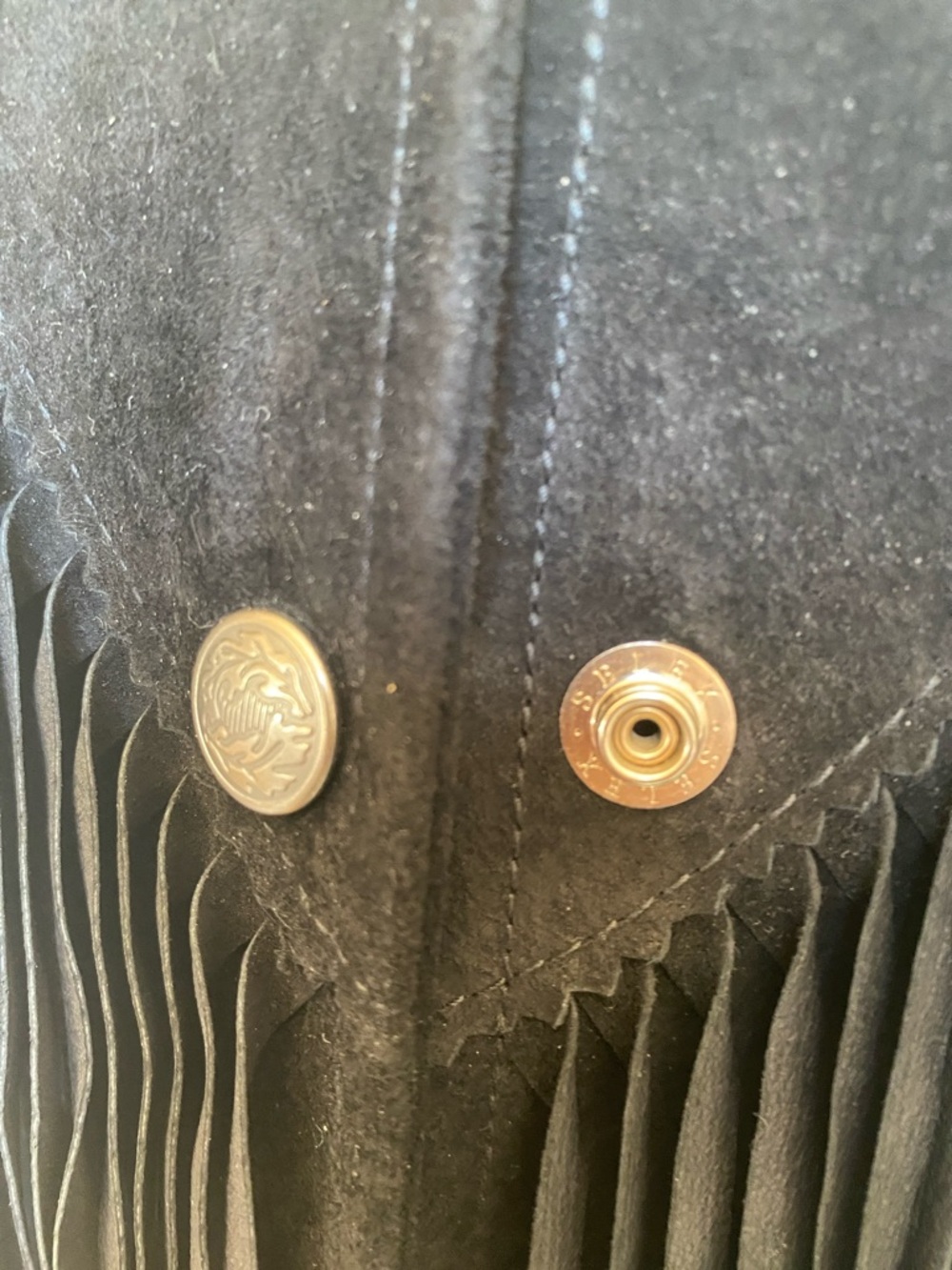 Reformation Fringe Suede Leather Jacket Black Western Boho Women’s S - Picture 8 of 13